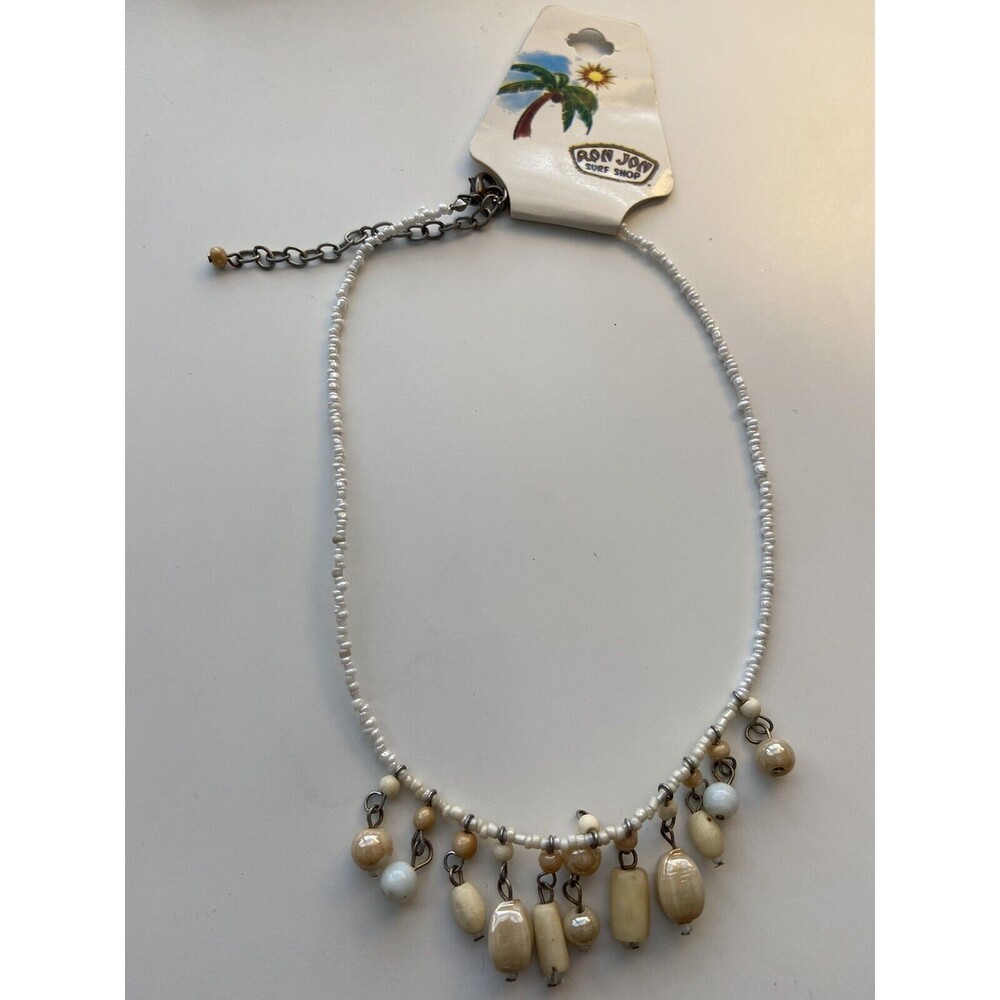 New Ron Jon Surf Shop Shell & Seed Bead Necklace NWT